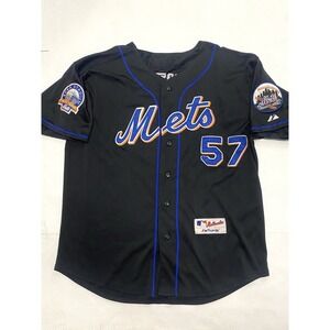 Johan Santana 2008 New York Mets Shea Stadium Closing Patch Men's Jersey. 2XL
